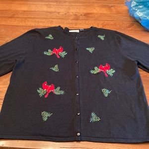 Black button up sweater